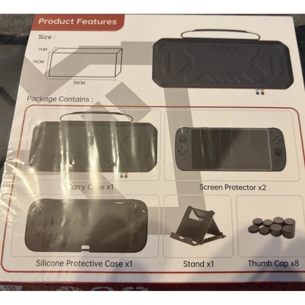Hosanwell Nintendo Switch 2 Hard Shell Cary Case Kit Screen Protector New Sealed